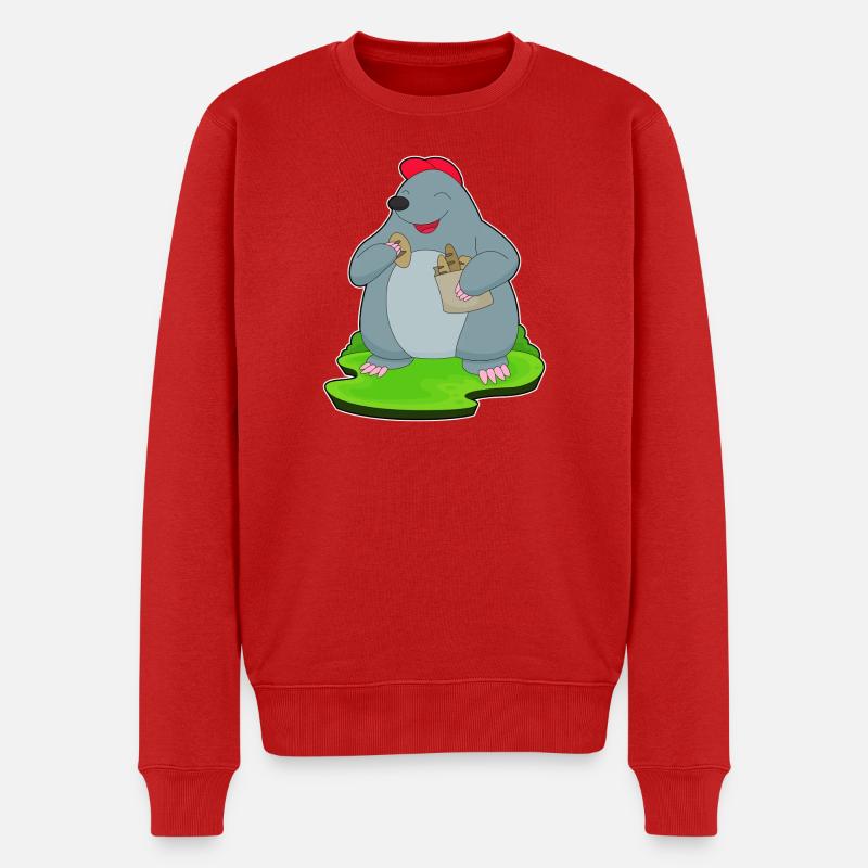 Maulwurf Brot - Männer Premium Bio Pullover - Rot