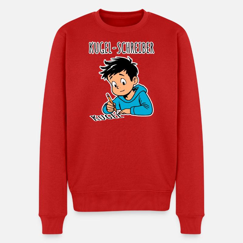 Kugelschreiber - jemand der Kugel schreibt - Männer Premium Bio Pullover - Rot