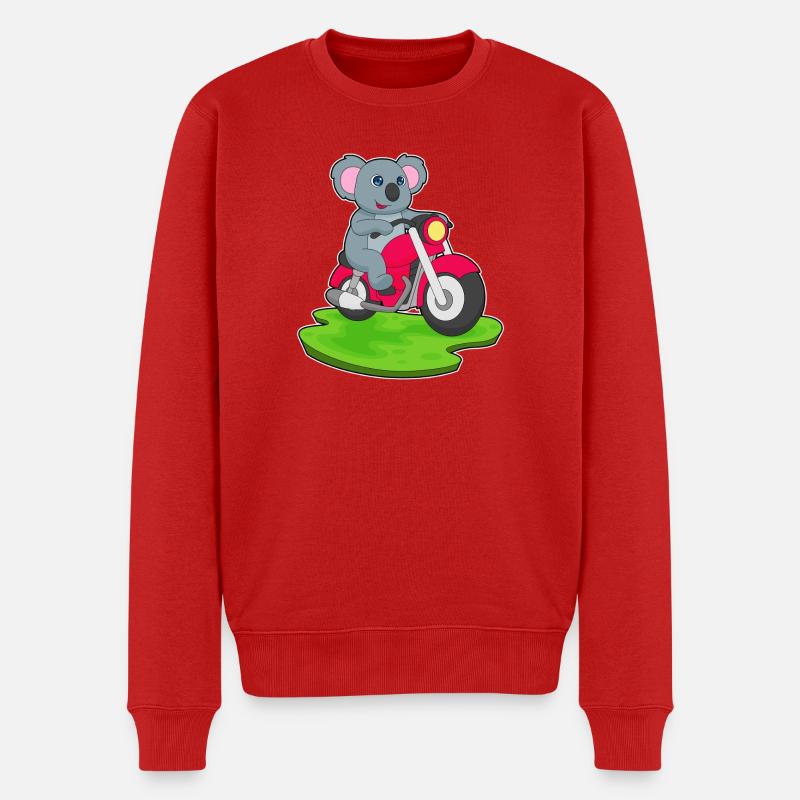 Koala Motorrad - Männer Premium Bio Pullover - Rot