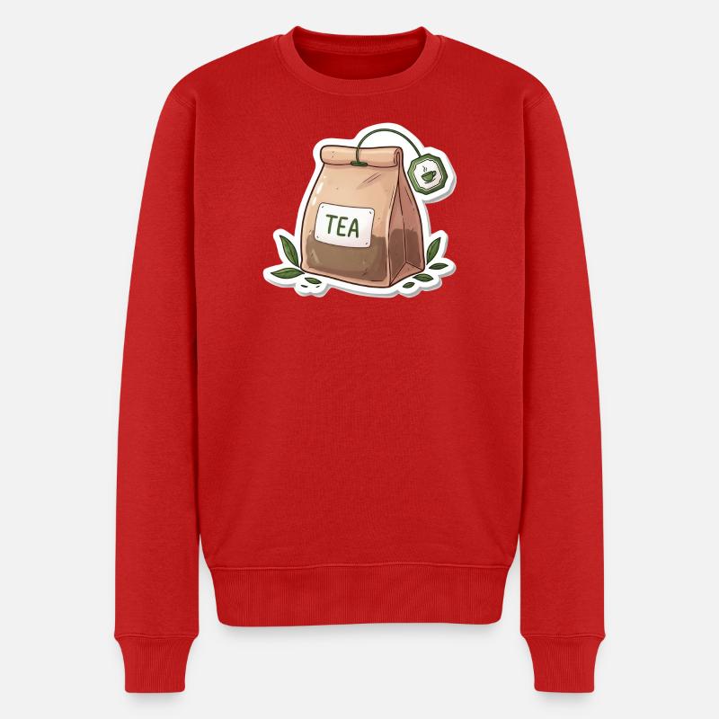 Illustration de sachet de thé - Pull Premium bio Homme - rouge