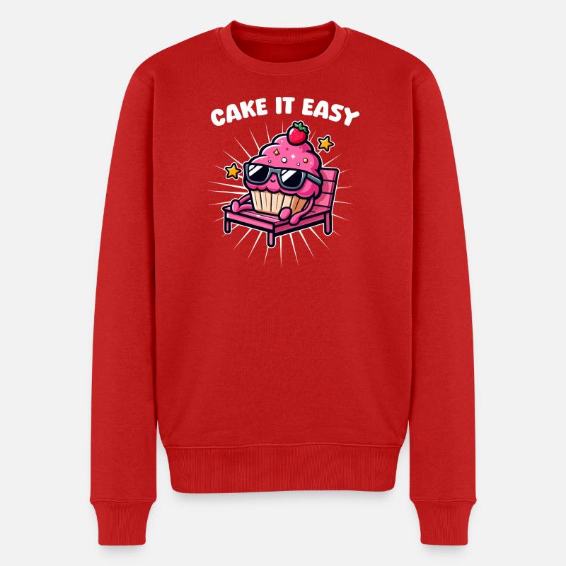 Cupcake Chill Cake Es ist einfach - Männer Premium Bio Pullover - Rot