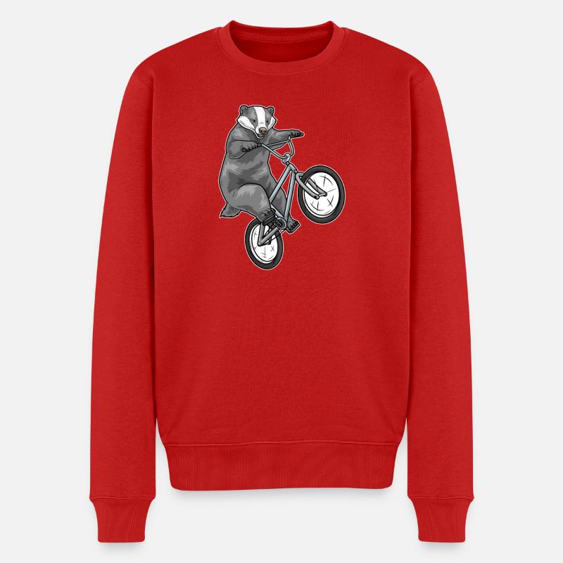 Vélo Badger - Pull Premium bio Homme - rouge