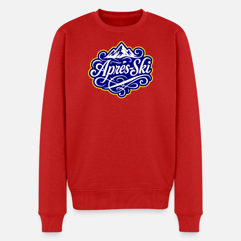 Apres Ski Berge Alpen - Männer Premium Bio Pullover - Rot
