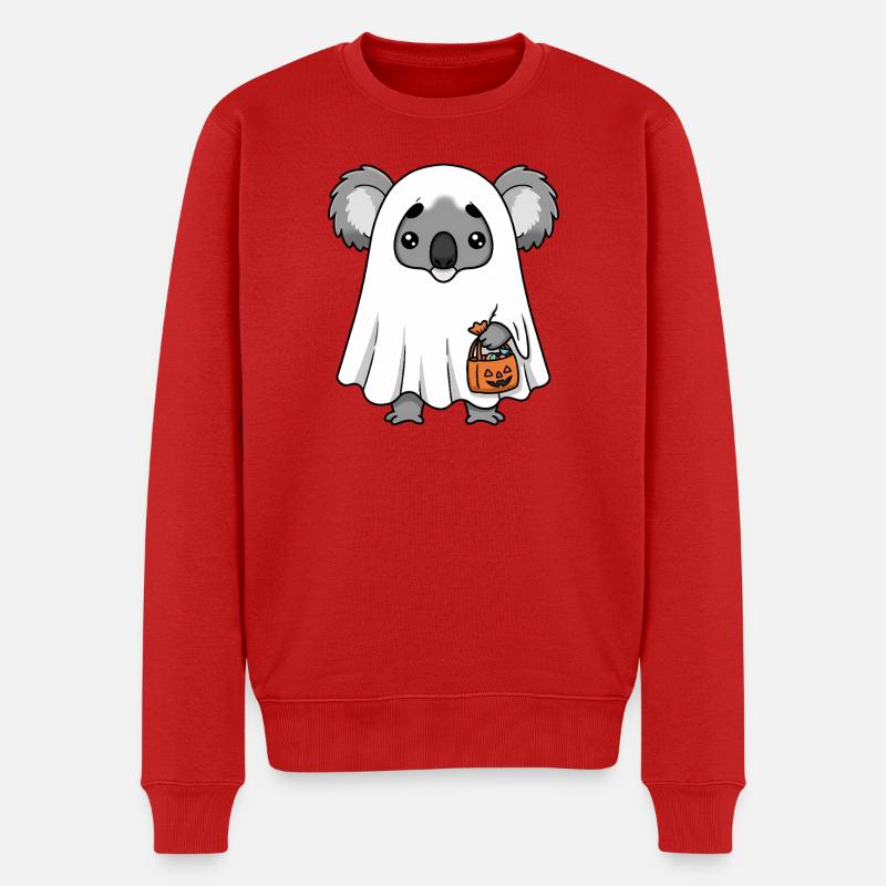 Koala Geist Halloween T-Shirt - Männer Premium Bio Pullover - Rot