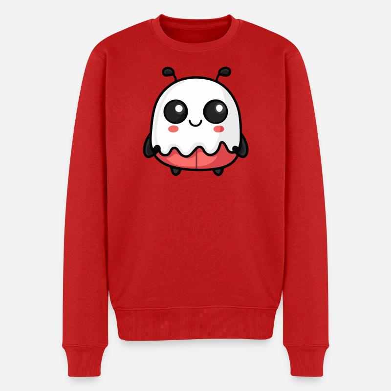 Marienkäfer Halloween Geist - Männer Premium Bio Pullover - Rot