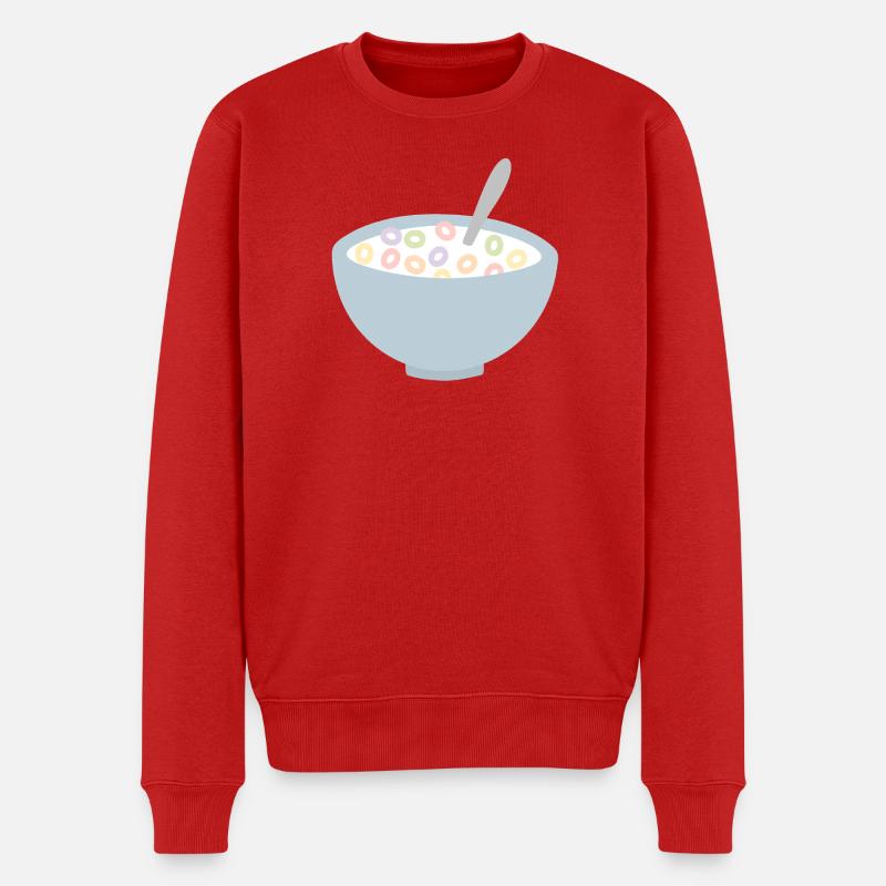 Pastellfarbene Müslischale Illustration - Männer Premium Bio Pullover - Rot