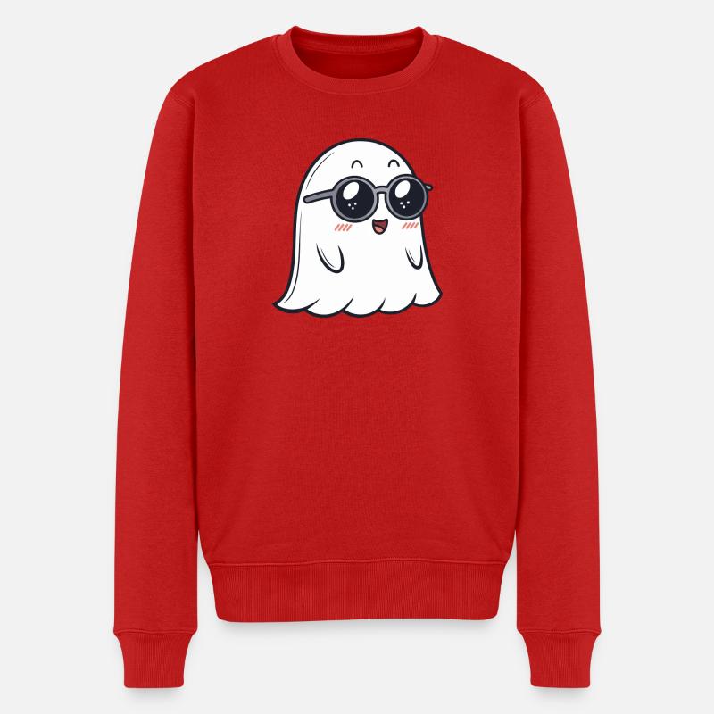 Ghost Soft Dark Brille - Männer Premium Bio Pullover - Rot