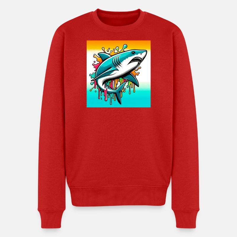 Requin - Pull Premium bio Homme - rouge