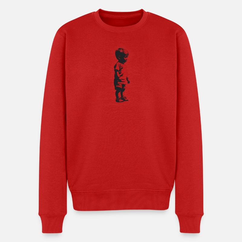 Baby - Cooles Silhouetten-Logo - Männer Premium Bio Pullover - Rot