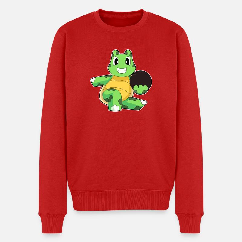 Schildkröte Bowling Bowlingkugel - Männer Premium Bio Pullover - Rot