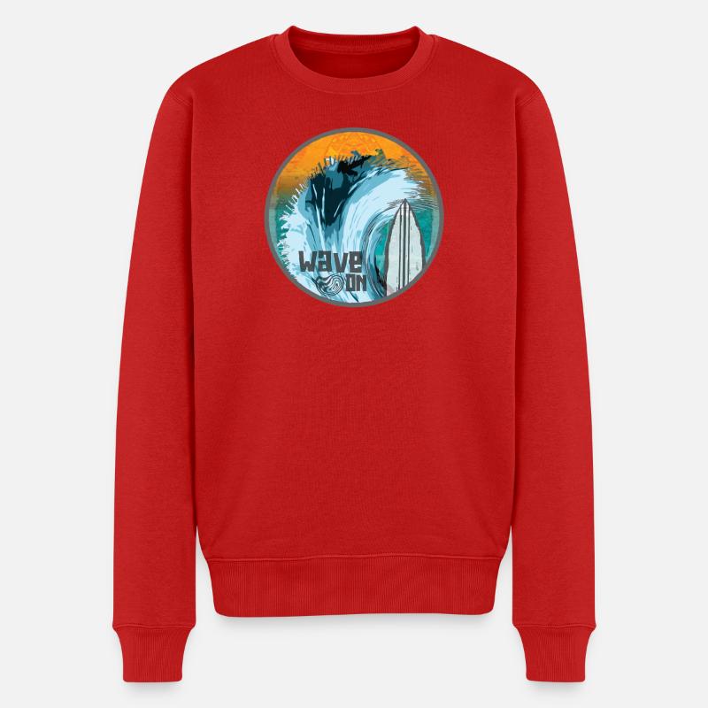 Vague dans Surf Magic Patch - Pull Premium bio Homme - rouge