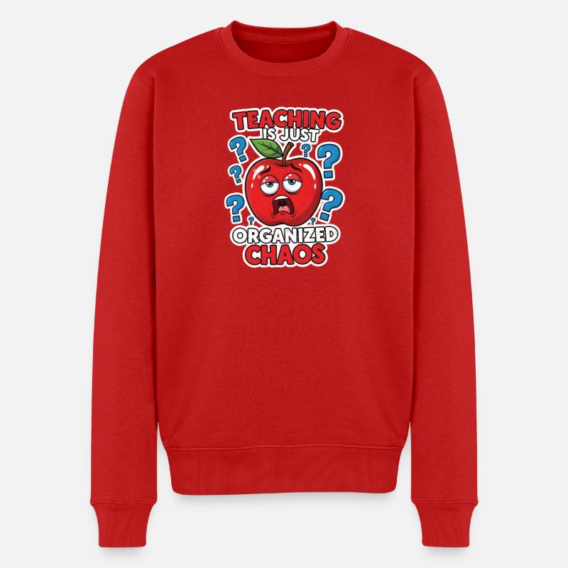 Chaos en classe – enseignant-enseignant - Pull Premium bio Homme - rouge