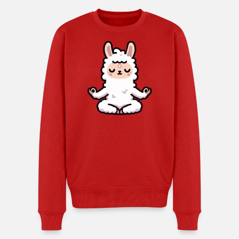 Pastellfarbenes Zen-Alpaka - Männer Premium Bio Pullover - Rot