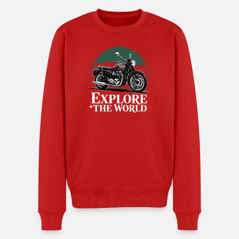Abenteuerfahrt - Männer Premium Bio Pullover - Rot