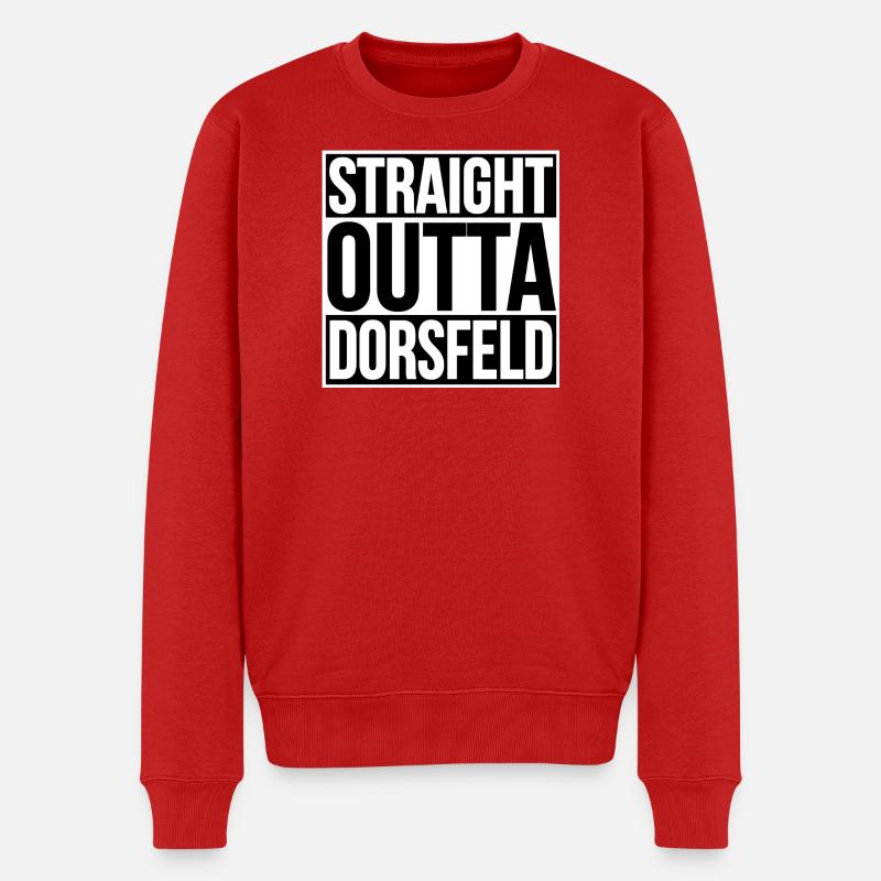 Straight Outta Dorsfeld - Männer Premium Bio Pullover - Rot