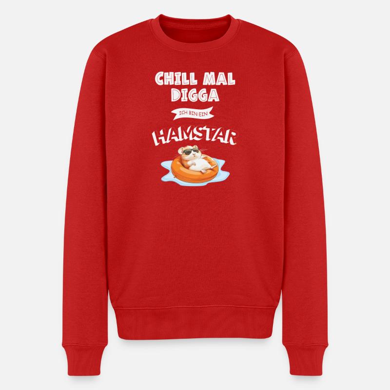 Chill mal Digga – Chemise Hamstar Fun - Pull Premium bio Homme - rouge