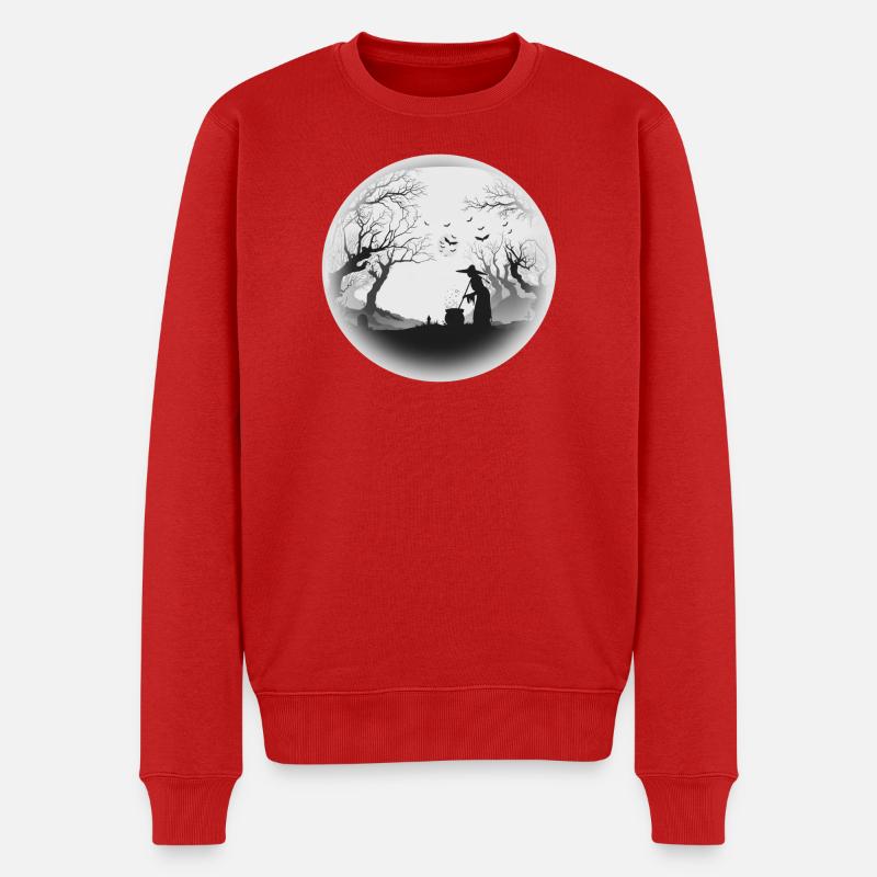 Spukwald Hexenkessel Silhouette - Männer Premium Bio Pullover - Rot