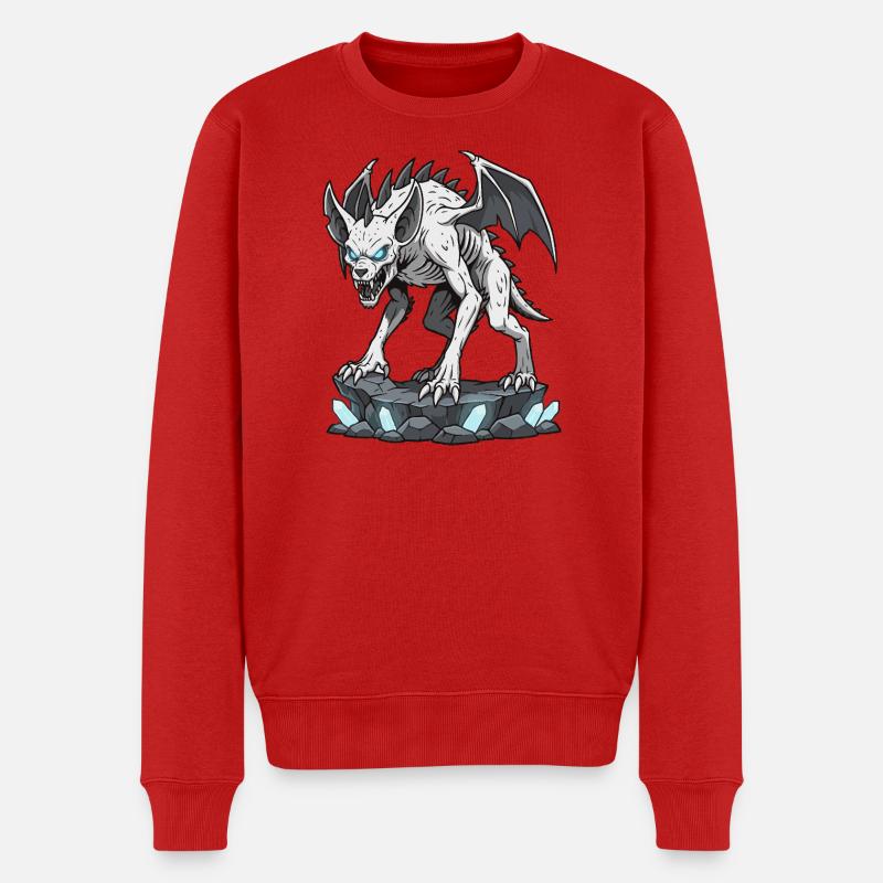 Chupacabra Dämonenwolf - Männer Premium Bio Pullover - Rot