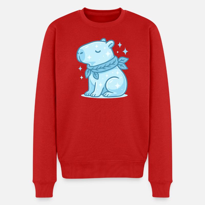 ✨ Capybara d’hiver – Doux motif de Noël - Pull Premium bio Homme - rouge