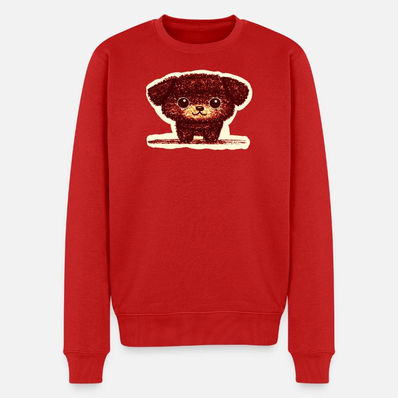 Winziges Hündchen (Rot) - Männer Premium Bio Pullover - Rot