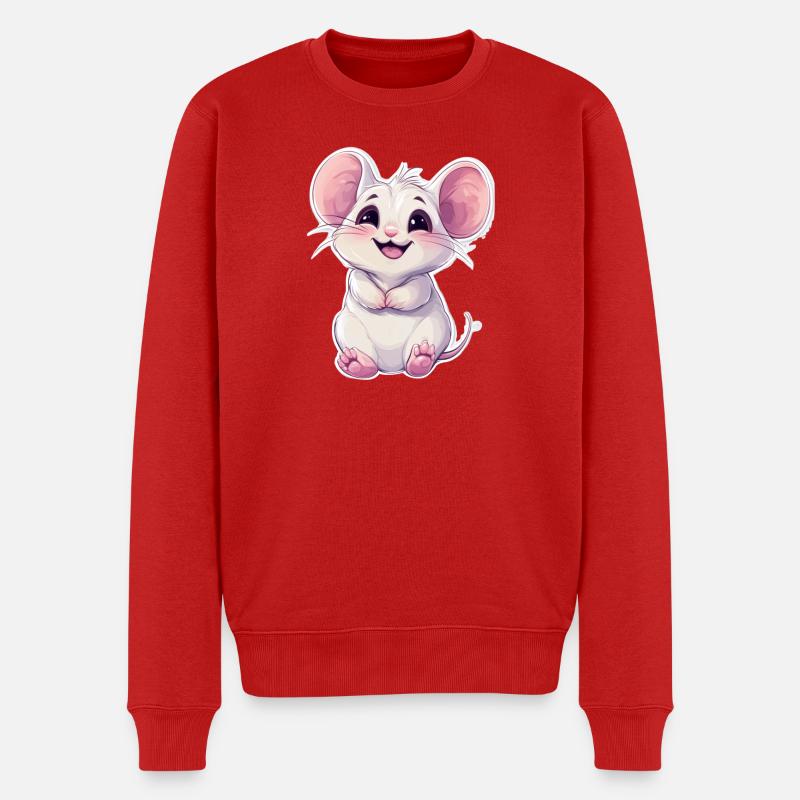 Maus - Männer Premium Bio Pullover - Rot