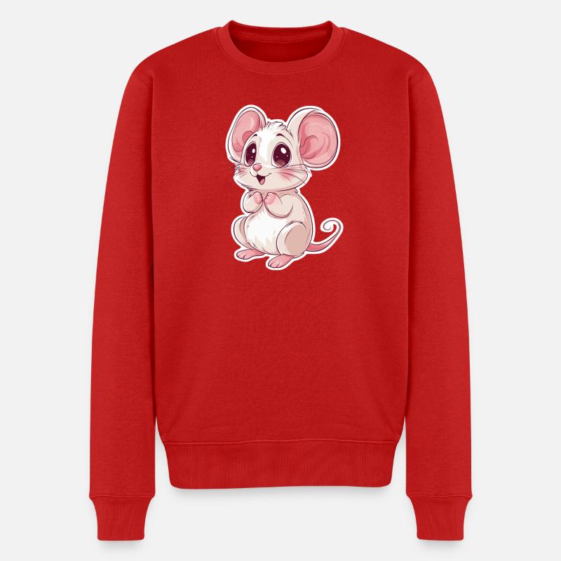 Maus - Männer Premium Bio Pullover - Rot