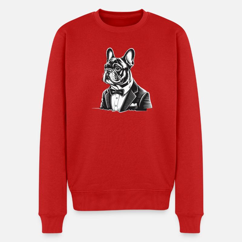 French Bulldog - Männer Premium Bio Pullover - Rot