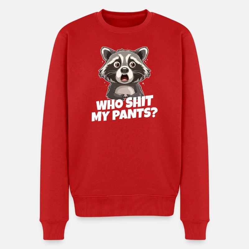 Raton laveur Panique Meme Tee - Pull Premium bio Homme - rouge