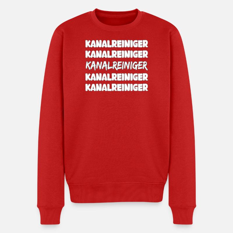 Kanalreiniger - Männer Premium Bio Pullover - Rot