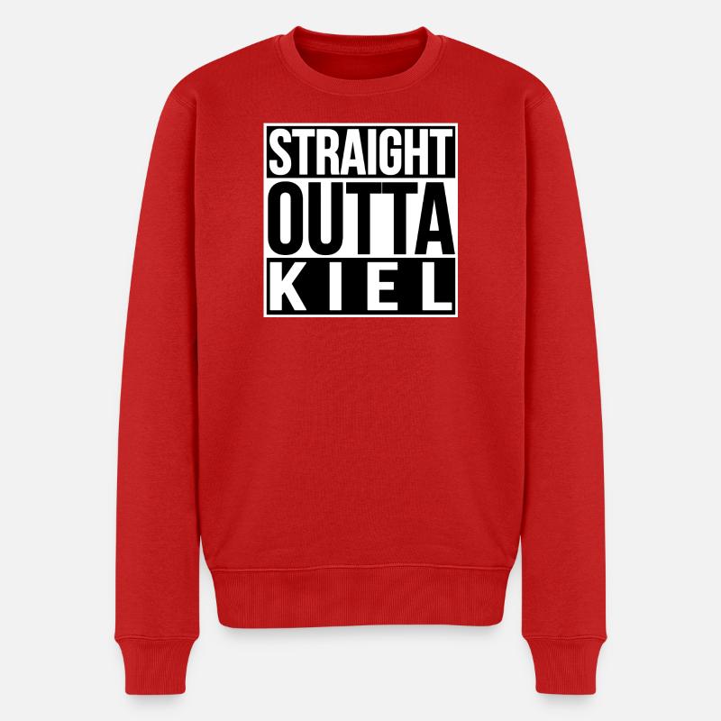 Straight Outta Kiel - Männer Premium Bio Pullover - Rot