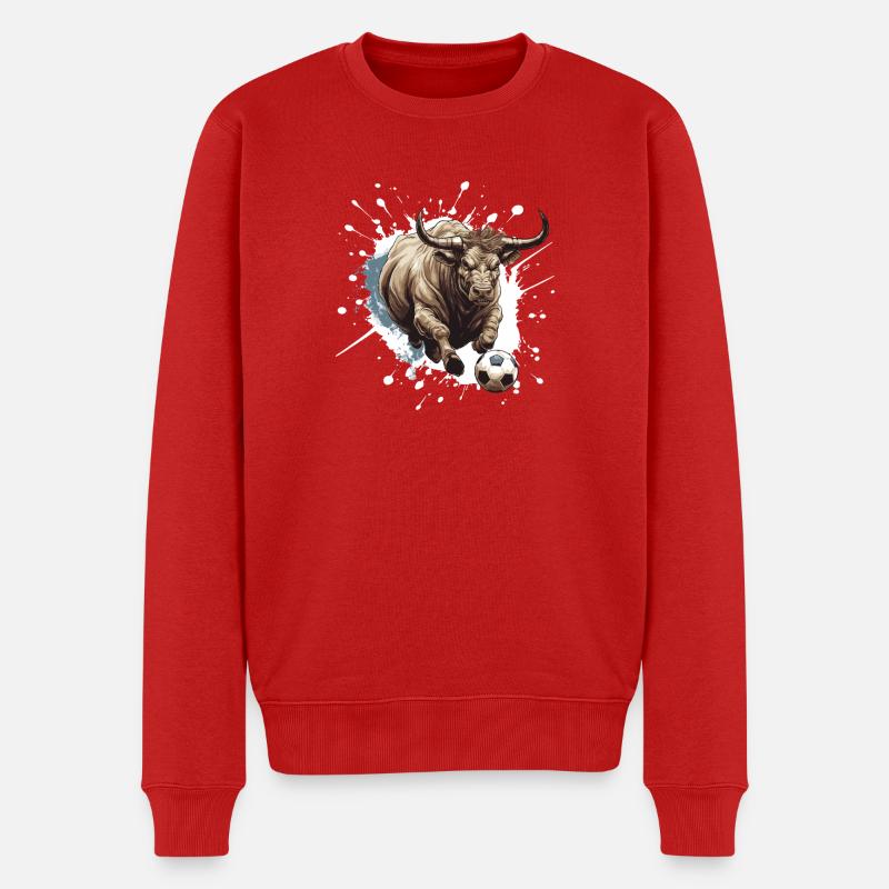 Bulle Fussball Team Taurus - Männer Premium Bio Pullover - Rot