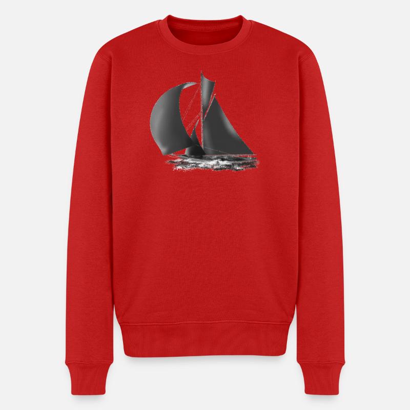 Segelboot - Männer Premium Bio Pullover - Rot