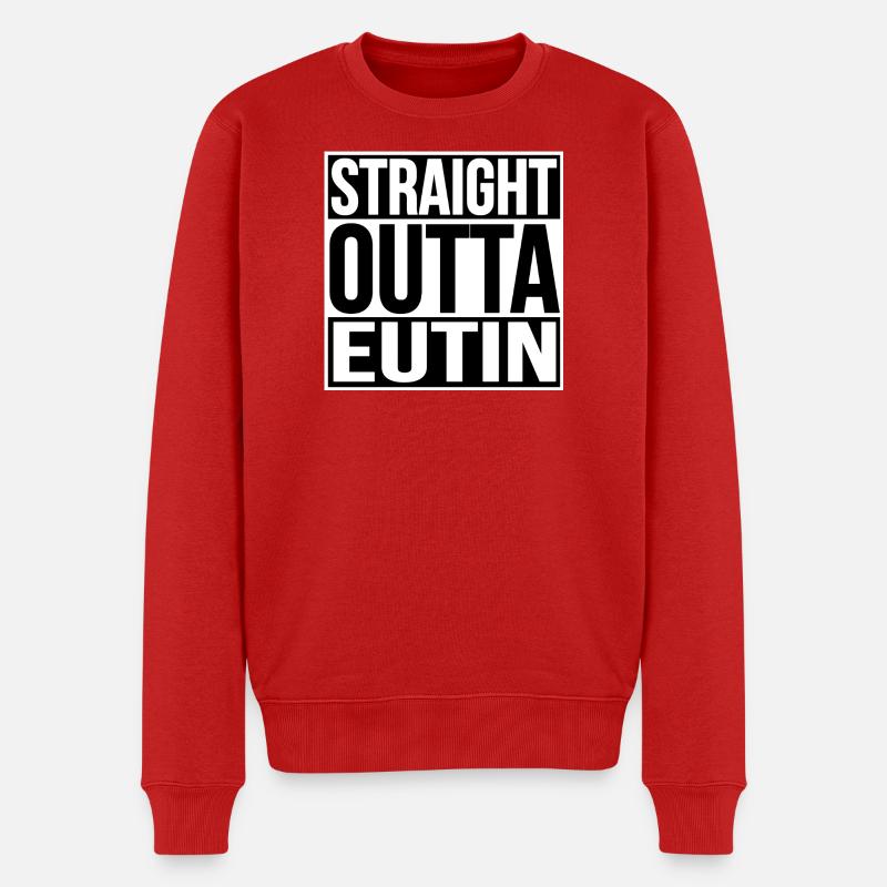 STRAIGHT OUTTA EUTIN - Männer Premium Bio Pullover - Rot