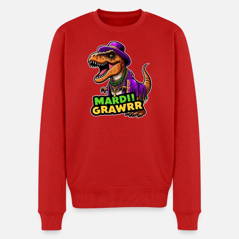 T Rex Carnaval Mardi Gras - Pull Premium bio Homme - rouge