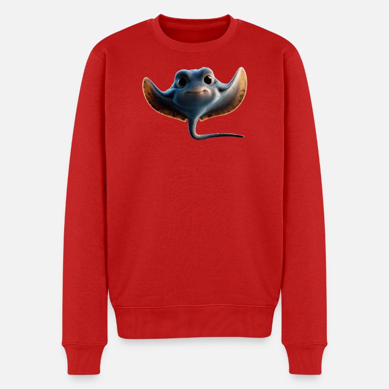 Manta Rochen Teufelsrochen Stachelrochen Taucher - Männer Premium Bio Pullover - Rot