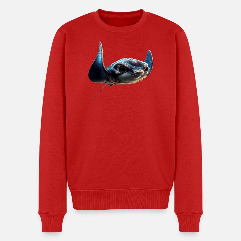 Manta Rochen Teufelsrochen Stachelrochen Taucher - Männer Premium Bio Pullover - Rot