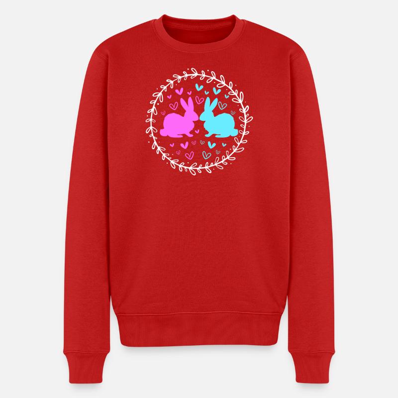 Gender Reveal Ostern Werdende Mutter - Männer Premium Bio Pullover - Rot