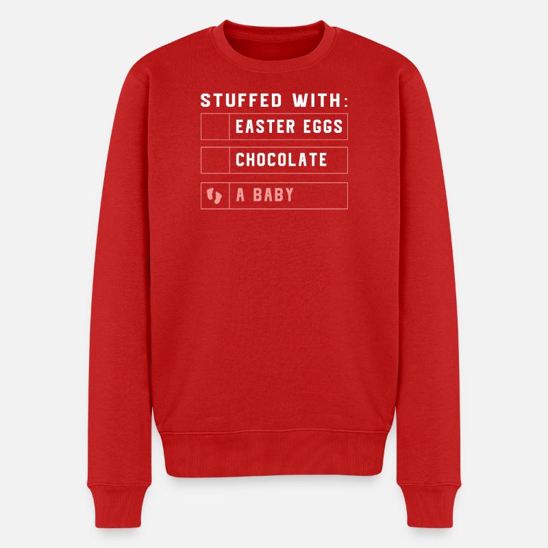 Gender Reveal Ostern Werdende Mutter - Männer Premium Bio Pullover - Rot