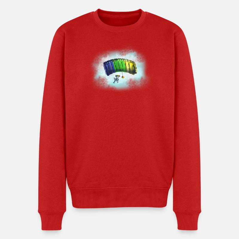 Fallschirm - Männer Premium Bio Pullover - Rot