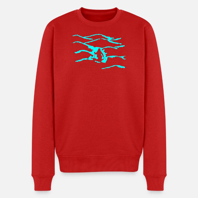 Mogul skiing - Männer Premium Bio Pullover - Rot