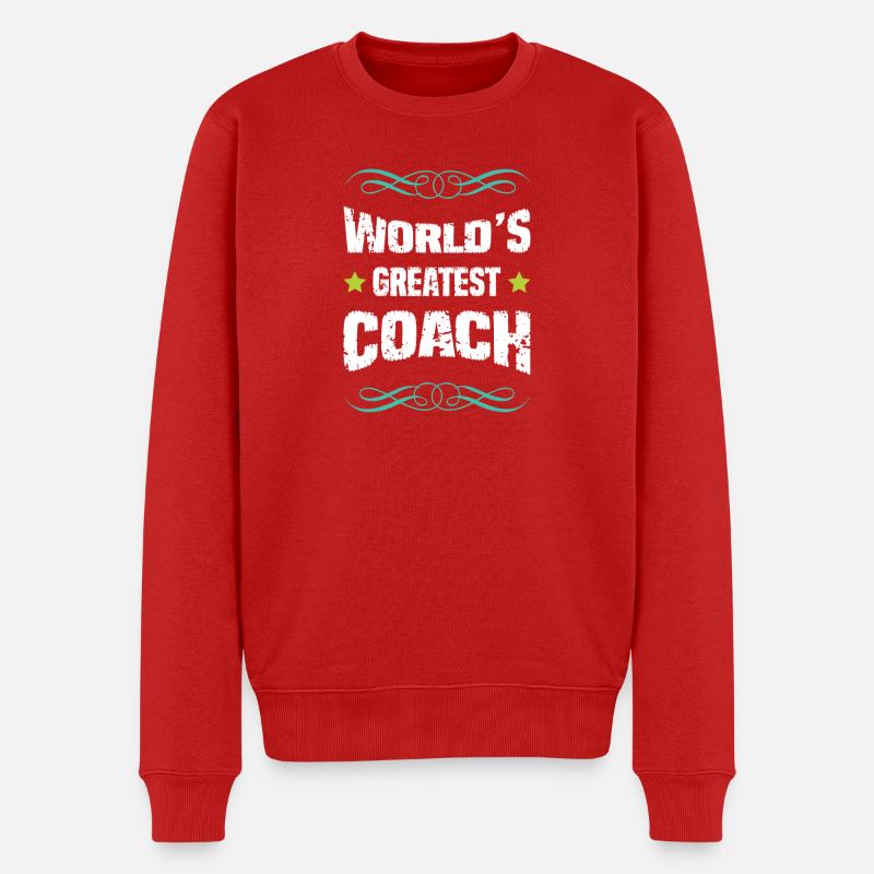 World's Greatest Coach - Männer Premium Bio Pullover - Rot