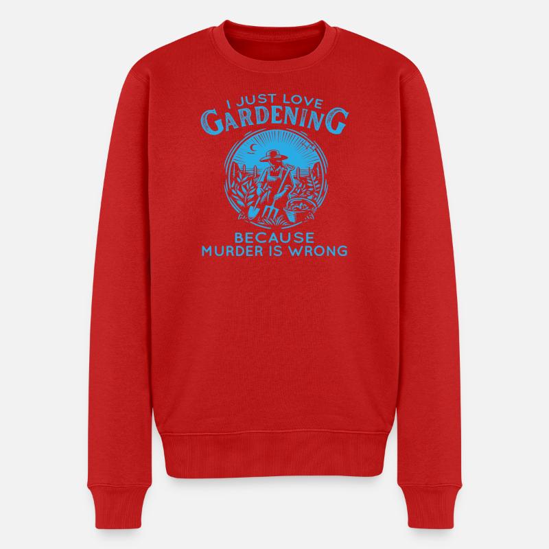 Jardinage Humour Murder Is Wrong - Pull Premium bio Homme - rouge
