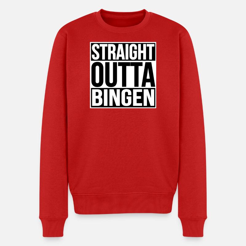 Straight Outta Bingen - Männer Premium Bio Pullover - Rot