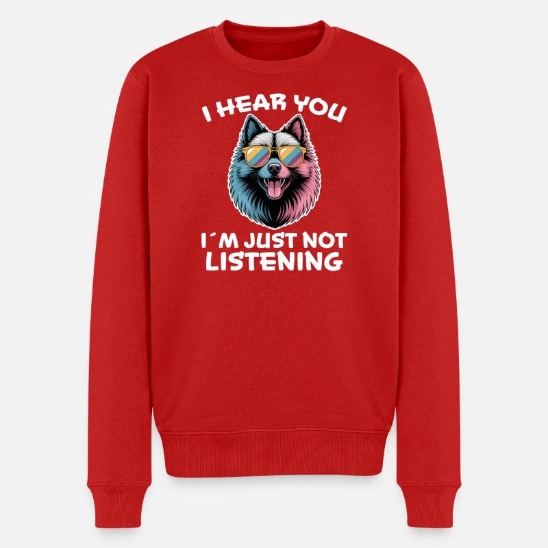 Keeshond Spruch Hunde Lustiges Keeshond Geschenk - Männer Premium Bio Pullover - Rot