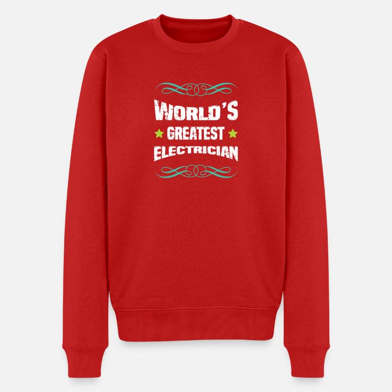 Weltbester Elektriker - Männer Premium Bio Pullover - Rot