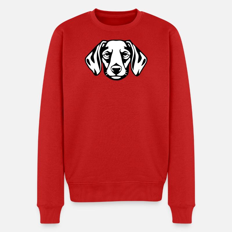 Dachshund Hunde T-shirt Geschenk - Männer Premium Bio Pullover - Rot