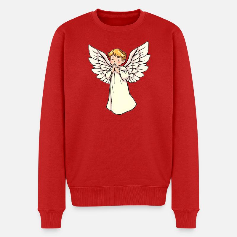 Engel - Männer Premium Bio Pullover - Rot