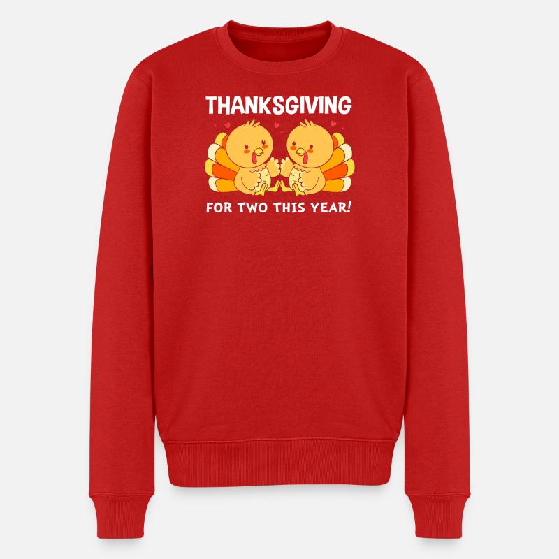 Thanksgiving Gender Reveal Werdende Mutter - Männer Premium Bio Pullover - Rot