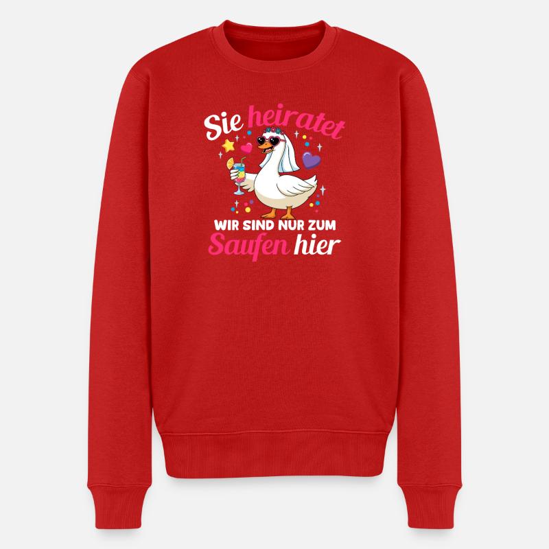 Junggesellenabschied Hochzeit Braut Trauzeugin - Männer Premium Bio Pullover - Rot