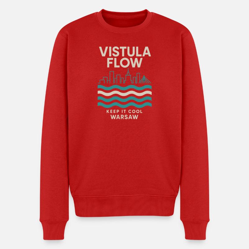 Vistule Flow Warsaw Skyline Design - Pull Premium bio Homme - rouge